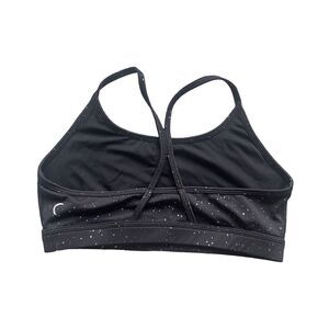 ZYIA Active Black Reflective Metallic Mirage Mirage Sports Bra Size L Large